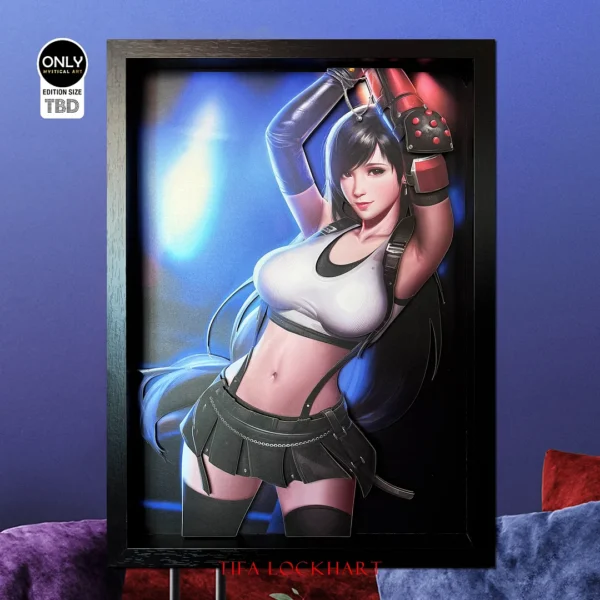 Gentleman Style 3D Decorative Paint of Tifa Lockhart - (FF7) Final Fantasy VII Decorative Painting - Mystical Art Studios [In Stock]