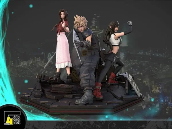 Cloud Strife, Tifa Lockheart & Aerith Gainsborough - (FF7) Final Fantasy VII Resin Statue - F4 Studios [In Stock]