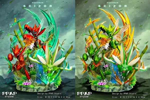 Evolution Series Scizor Family with LED - Pokemon Resin Statue - PPAP Studios [In Stock]