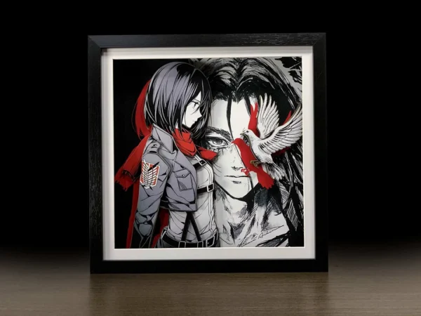 3D Decorative Paint of Grey & White Mikasa Ackerman - Attack On Titan Decorative Painting - momo Studio