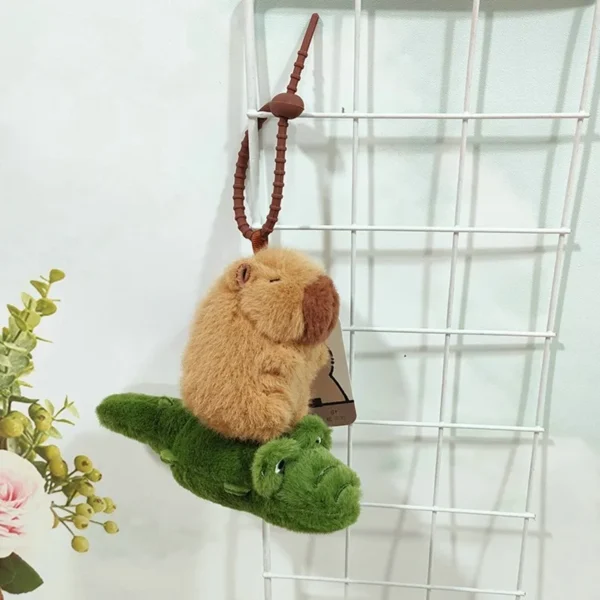 Cute Cartoon Capybara Pendant Plush Toy 15cm Stay Wire Crocodile Goose Dog Cute Kapila Keychain Doll Desktop Doll Car Pendant - Image 6