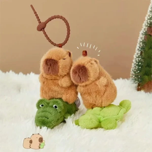 Cute Cartoon Capybara Pendant Plush Toy 15cm Stay Wire Crocodile Goose Dog Cute Kapila Keychain Doll Desktop Doll Car Pendant