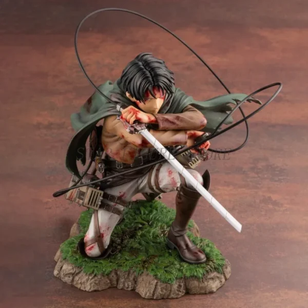 Attack On Titan Action Figure Levi Ackerman Figurine 18cm Collection Shingeki no Kyojin Statue Battle Damage Rivaille Model Toys - Image 6