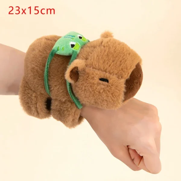 Lovely Capybara Animal Slap Snap Wrap Wristband Bracelet Plush Stuffed Animal Kawaii Capybara Hand Ring Wristband Kid Funny Toys - Image 3