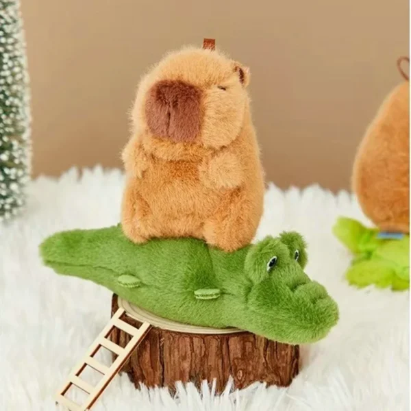 Cute Cartoon Capybara Pendant Plush Toy 15cm Stay Wire Crocodile Goose Dog Cute Kapila Keychain Doll Desktop Doll Car Pendant - Image 5