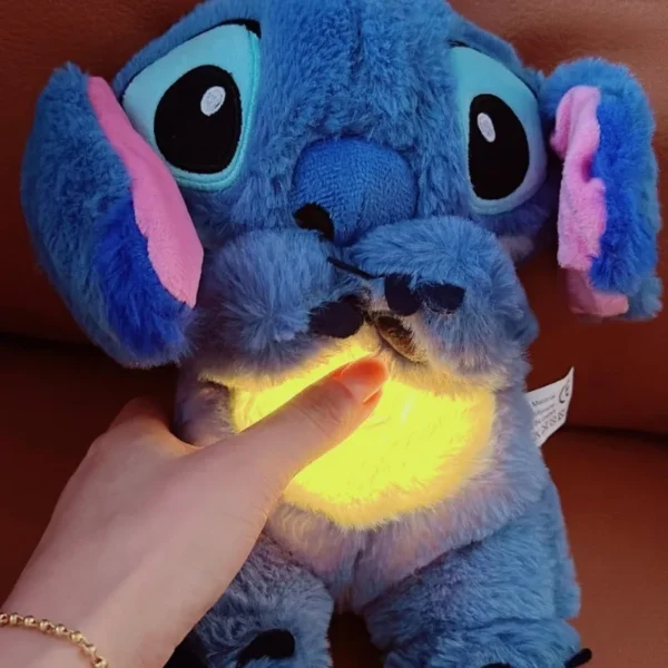 Stitch Baby Sleeping Companion Sound Soothing Musical Plush Toy With Air Bag And Light Doll Breathing Toys Gifts Kawaii Toys