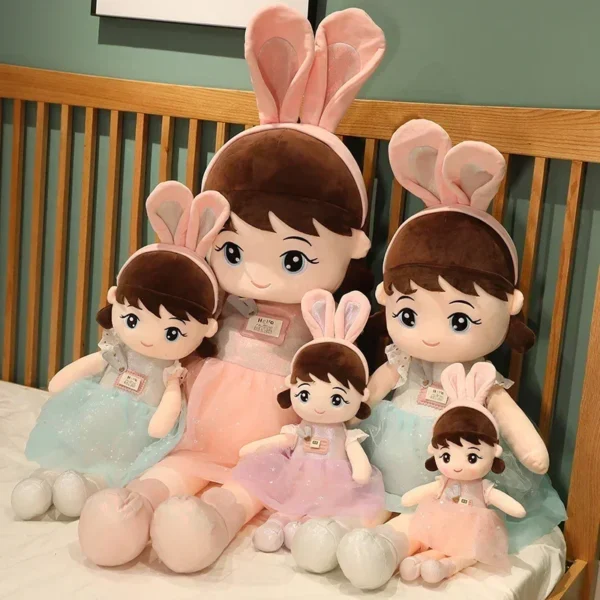 45cm Kawaii Plush Girl Dolls with Rabbit Ear Soft Stuffed Dolls Lovely Plush Toys Girl Toys Kids Birthday Valentine Gift - Image 2