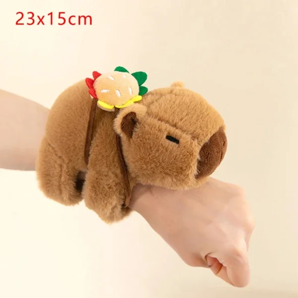 Lovely Capybara Animal Slap Snap Wrap Wristband Bracelet Plush Stuffed Animal Kawaii Capybara Hand Ring Wristband Kid Funny Toys - Image 4