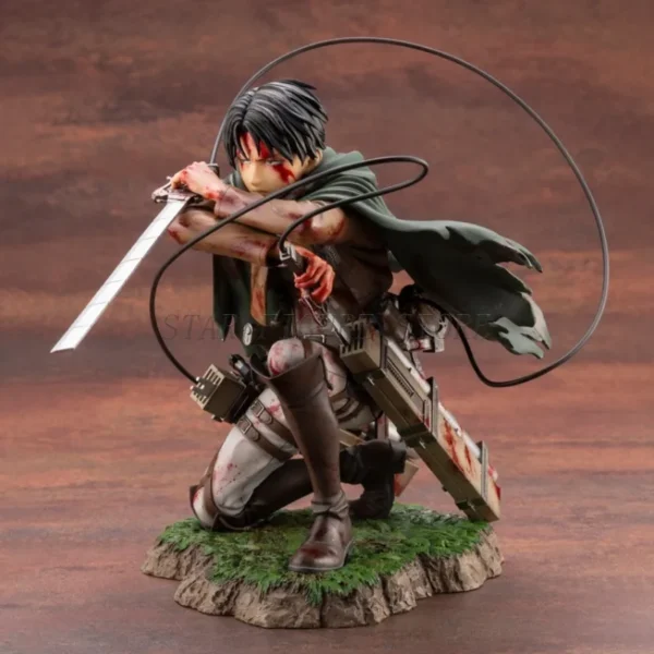 Attack On Titan Action Figure Levi Ackerman Figurine 18cm Collection Shingeki no Kyojin Statue Battle Damage Rivaille Model Toys - Image 3