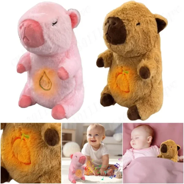 Baby Plush Doll Breathing Bear Baby Soothing Otter Toy Kids Music Sleep Playmate Sleeping Companion Sound Light Doll Toy Gifts - Image 3