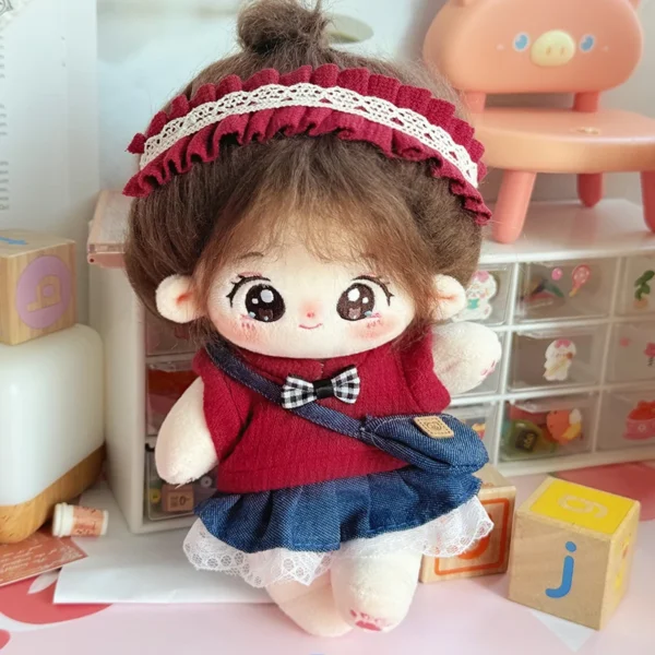 20cm Idol Doll Plush Cotton Star Dolls Kawaii Stuffed Baby Plushies bear overalls No Attributes Dolls Toys Kids Collection Gift - Image 3