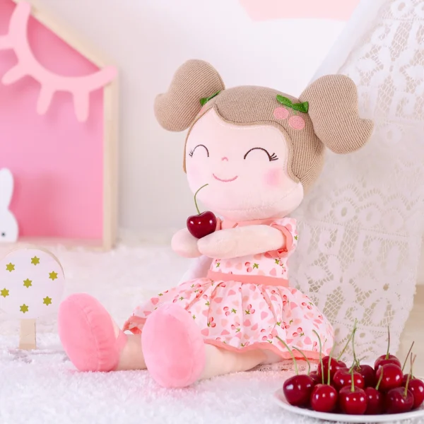 Gloveleya Stuffed Toys Cherry Girl Plush Doll Baby Girl Gifts Cloth Dolls Christmas Gifts Ideas Birthday Gifts Doll Pink - Image 2