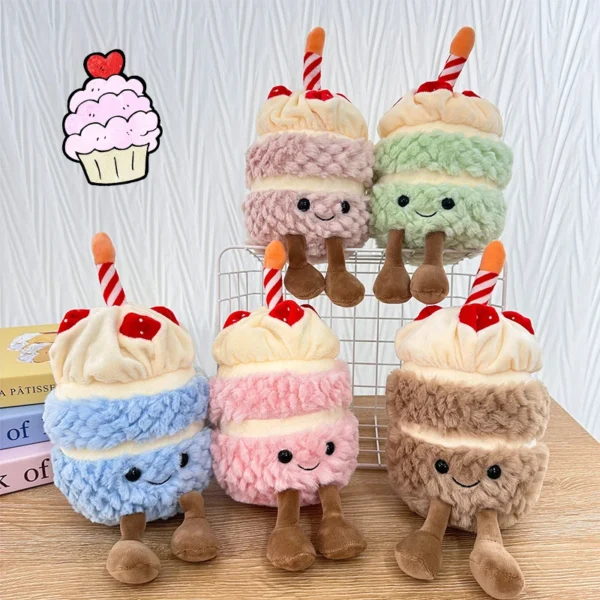 28CM Kawaii Strawberry Cake Stuffed Plush Lifelike Simulation Cream Cake Doll machine Decoration Gift Toy for Kid Adult - Image 4