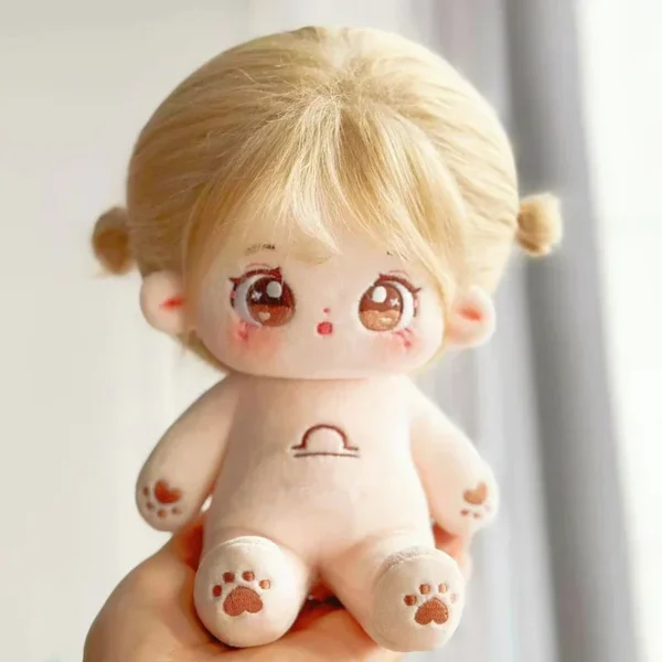 20cm Kawaii Plush Cotton Doll Cute Lovely Naked Stuffed Toy DIY Zodiac Idol Dolls Girls Kids Girlfriends Collection Gift - Image 3