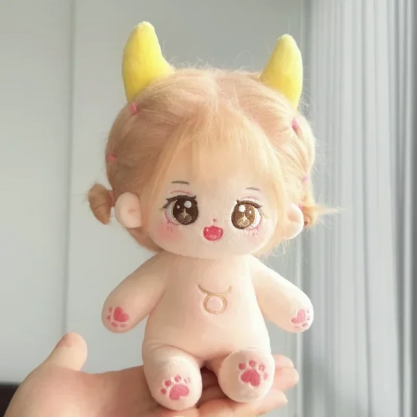 20cm Kawaii Plush Cotton Doll Cute Lovely Naked Stuffed Toy DIY Zodiac Idol Dolls Girls Kids Girlfriends Collection Gift - Image 2