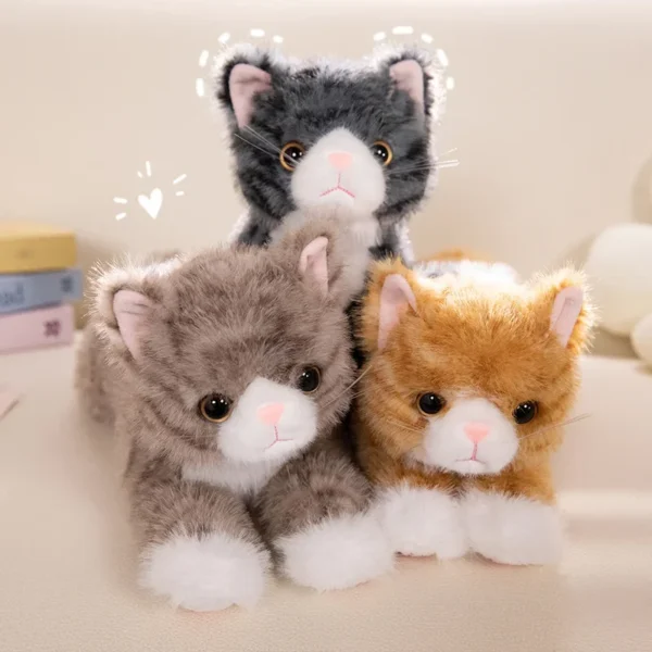 New Cute Simulation Cat Plush Toys Soft Stuffed 5 Colour Kitten Model Fake Cat Realist Animals Kids Girls Valentine's Day Gift - Image 3