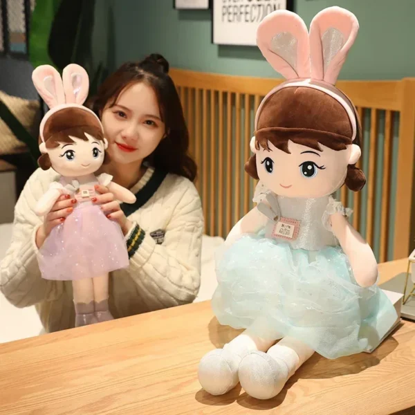 45cm Kawaii Plush Girl Dolls with Rabbit Ear Soft Stuffed Dolls Lovely Plush Toys Girl Toys Kids Birthday Valentine Gift - Image 6