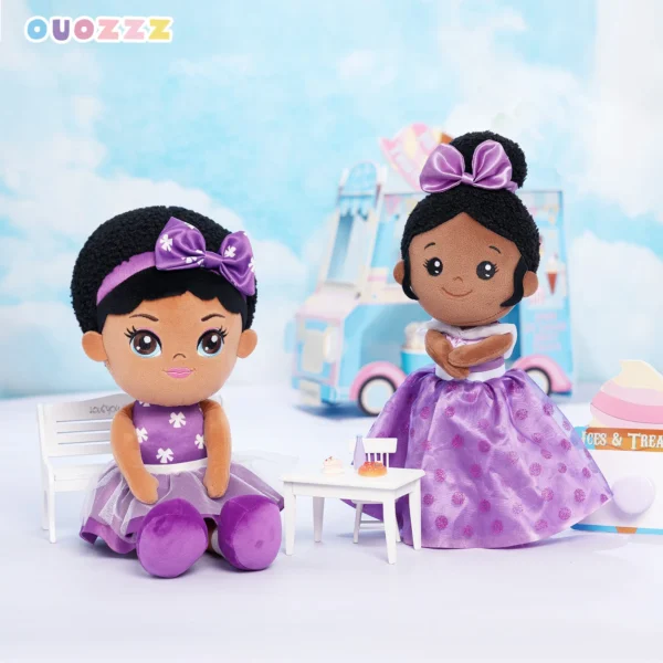 OUOZZZ Plush Dolls for Girls African American Rag Doll Kawaii Soft Stuffed Plush Doll Toys Children Reborn Gifts - Image 3