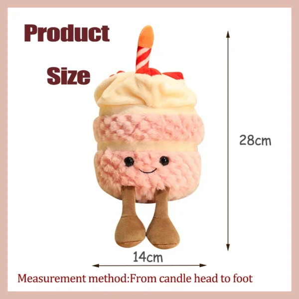 28CM Kawaii Strawberry Cake Stuffed Plush Lifelike Simulation Cream Cake Doll machine Decoration Gift Toy for Kid Adult - Image 6