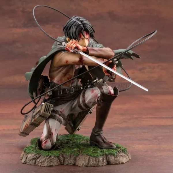 Attack On Titan Action Figure Levi Ackerman Figurine 18cm Collection Shingeki no Kyojin Statue Battle Damage Rivaille Model Toys