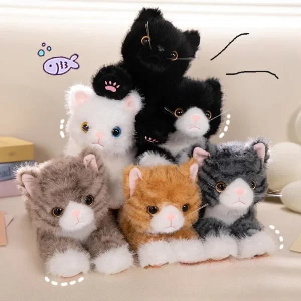 New Cute Simulation Cat Plush Toys Soft Stuffed 5 Colour Kitten Model Fake Cat Realist Animals Kids Girls Valentine's Day Gift - Image 2