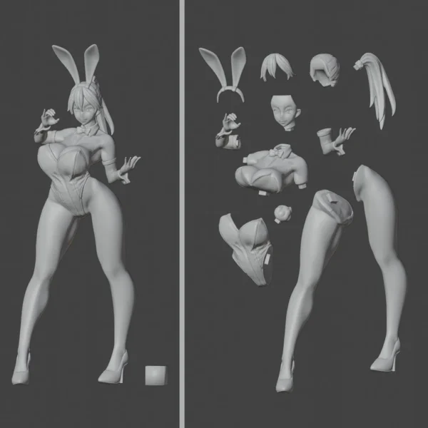 1/24 Die Cast Resin Figure Model Assembly Kit Model Bikini Sexy Bunny Girl Assembly Toy Unpainted - Image 3