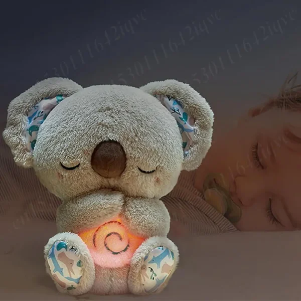 Baby Plush Doll Breathing Bear Baby Soothing Otter Toy Kids Music Sleep Playmate Sleeping Companion Sound Light Doll Toy Gifts - Image 2